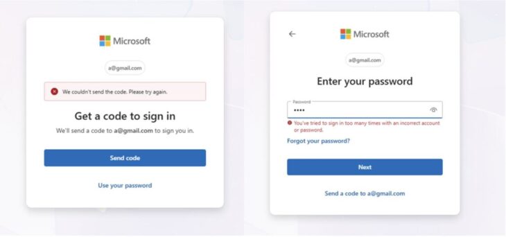Für Phishing-Zwecke imitierte Login-Maske von Microsoft