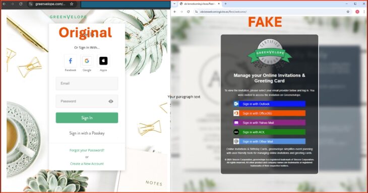GreenVelope fake