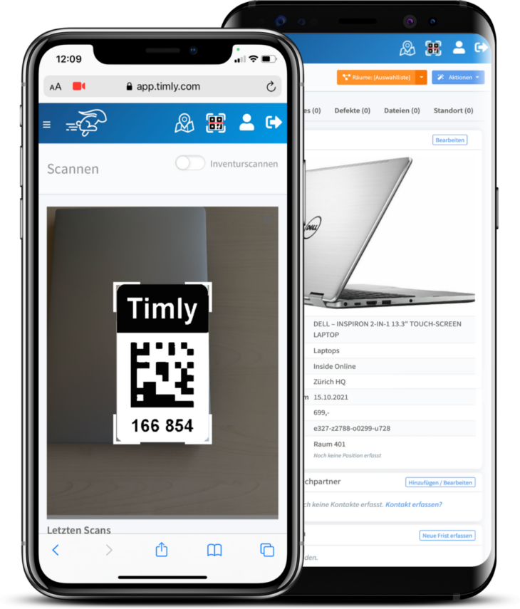 Timlys IT-Dokumentation auf Handy