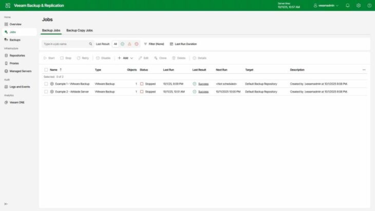 Veeam geschützte Workloads