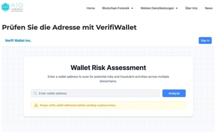 Wallet Adresse verifizieren