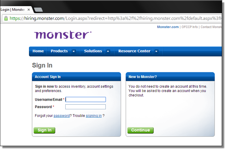 F-Secure Labs ZeuS Attacke echte Monster Webseite
