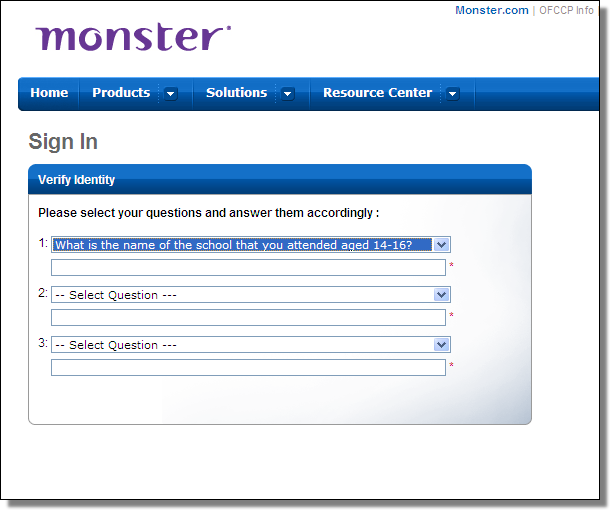 F-Secure Labs ZeuS falscher Monster Log In Sicherheitsfragenkatalog